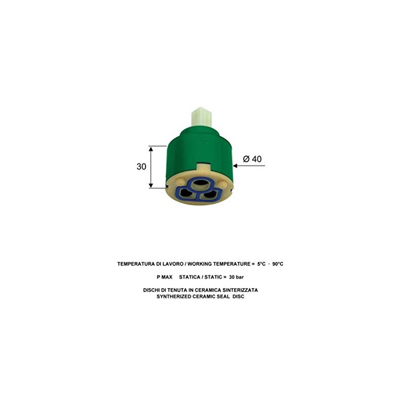 Acquista Cartuccia di ricambio dischi ceramici 40 mm A815 Daniel Rubinetterie con riferimento FA. A815 a partire da 9,96 €