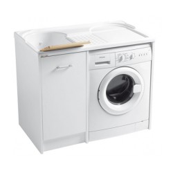 Acquista Mobile lavatoio bianco in truciolare nobilitato modella domestica Coprilavatrice a sx e vasca a dx l106 p60 h90 Colavene s.p.a con riferimento HI. DL1061B a partire da 280,57 €