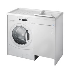 Acquista Mobile lavatoio coprilavatrice in bilaminato bianco Coprilavatrice a dx e vasca a sx l109cm p60cm h92cm  con riferimento HI. MET60SX a partire da 179,71 €