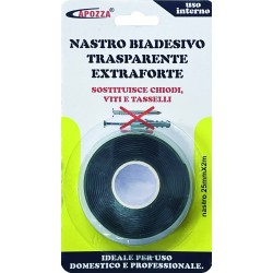 Acquista Nastro biadesivo trasparente extraforte mm. 25x2 mt. (12 pezzi) - con riferimento FV. 53760 a partire da 38,15 €
