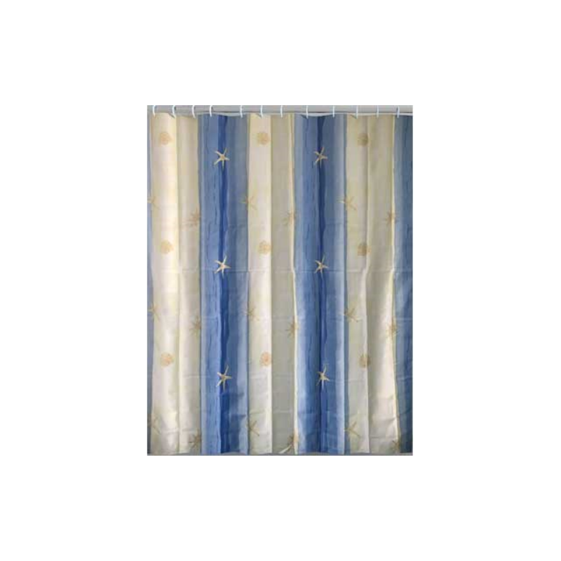 Acquista Tenda doccia oltremare tessuto 180x200 beige/azzurro Gedy con riferimento CT. 0135704 a partire da 17,70 €