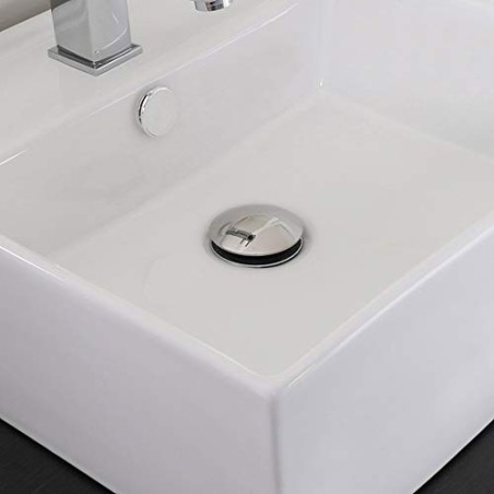 Acquista Piletta scarico click clack lavabo con troppo pieno universale 1" 1/4 cromata con riferimento FA. P005 a partire da 13,65 €