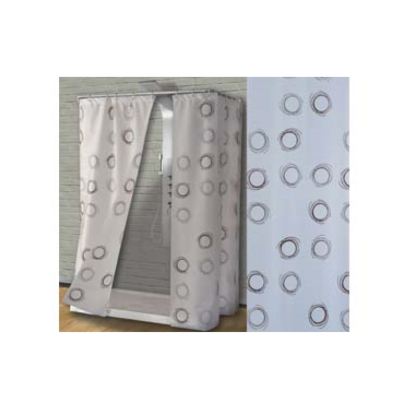 Acquista Tenda per doccia in peva "cerchi" fondo bianco decori marroni - cm.120x200h. Saniplast con riferimento GF. 349529 a partire da 7,60 €