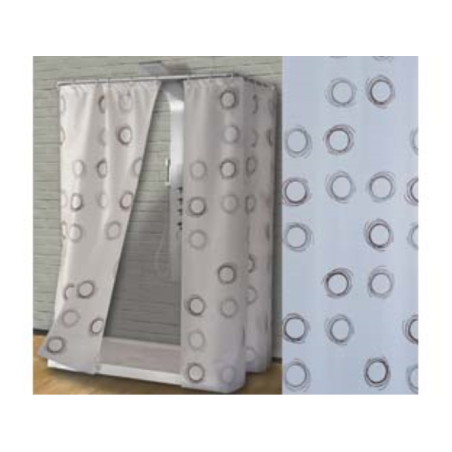 Acquista Tenda per doccia in peva "cerchi" fondo bianco decori marroni - cm.240x200h. Saniplast con riferimento GF. 349543 a partire da 12,15 €