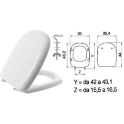 Sedile wc in termoindurente "five" bianco cerniere inox h025s Saniplast