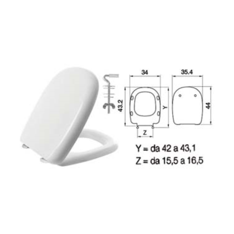 Acquista Sedile wc in termoindurente "five" bianco cerniere inox h025s Saniplast con riferimento GF. 410762 a partire da 37,80 €