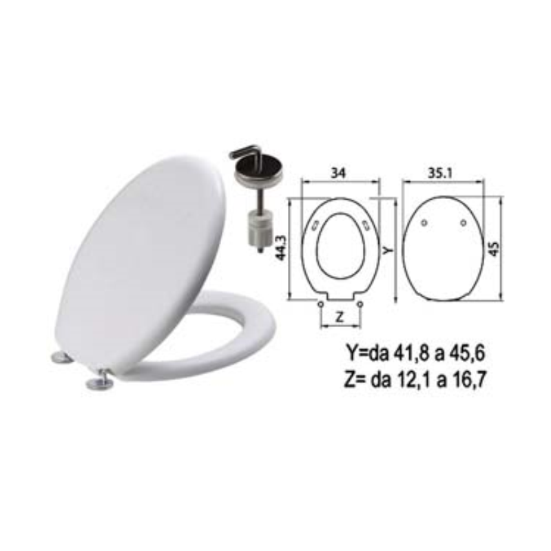 Acquista Sedile wc in termoindurente "tango" bianco cerniere inox h057 Saniplast con riferimento GF. 410779 a partire da 34,86 €