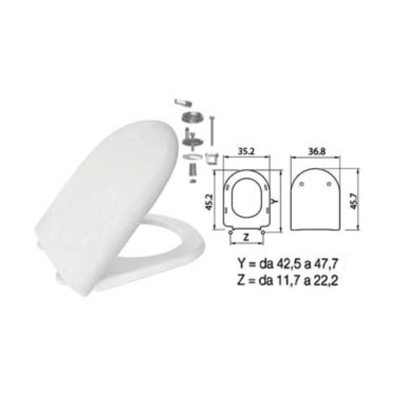 Acquista Sedile wc in termoindurente "luna 2" bianco cerniere inox h050 Saniplast con riferimento GF. 410786 a partire da 48,75 €