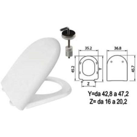 Acquista Sedile wc in termoindurente "luna 2" bianco cerniere inox h057 Saniplast con riferimento GF. 410816 a partire da 41,39 €