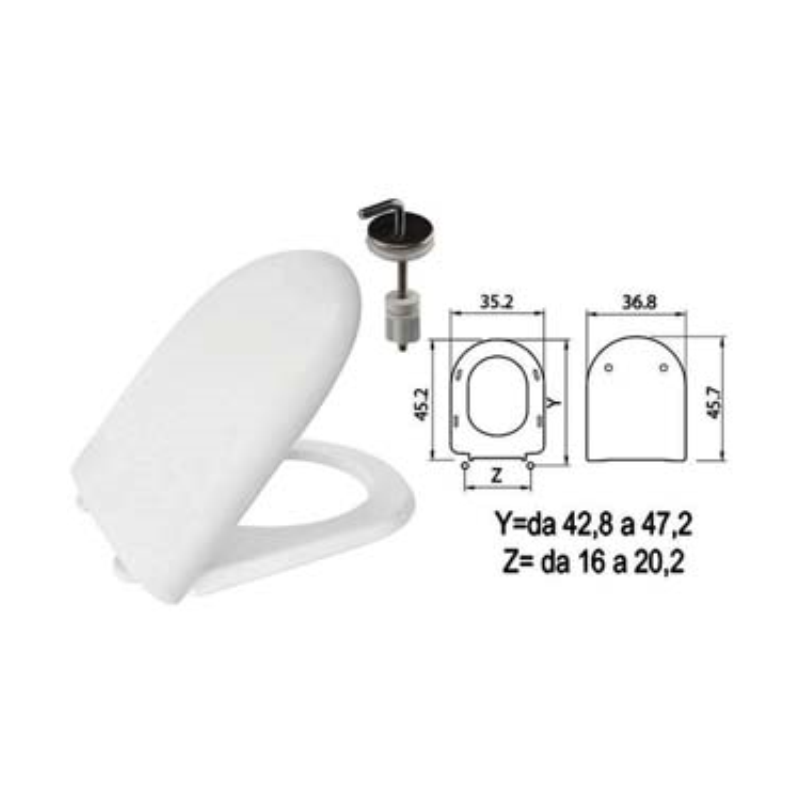 Acquista Sedile wc in termoindurente "luna 2" bianco cerniere inox h057 Saniplast con riferimento GF. 410816 a partire da 41,39 €