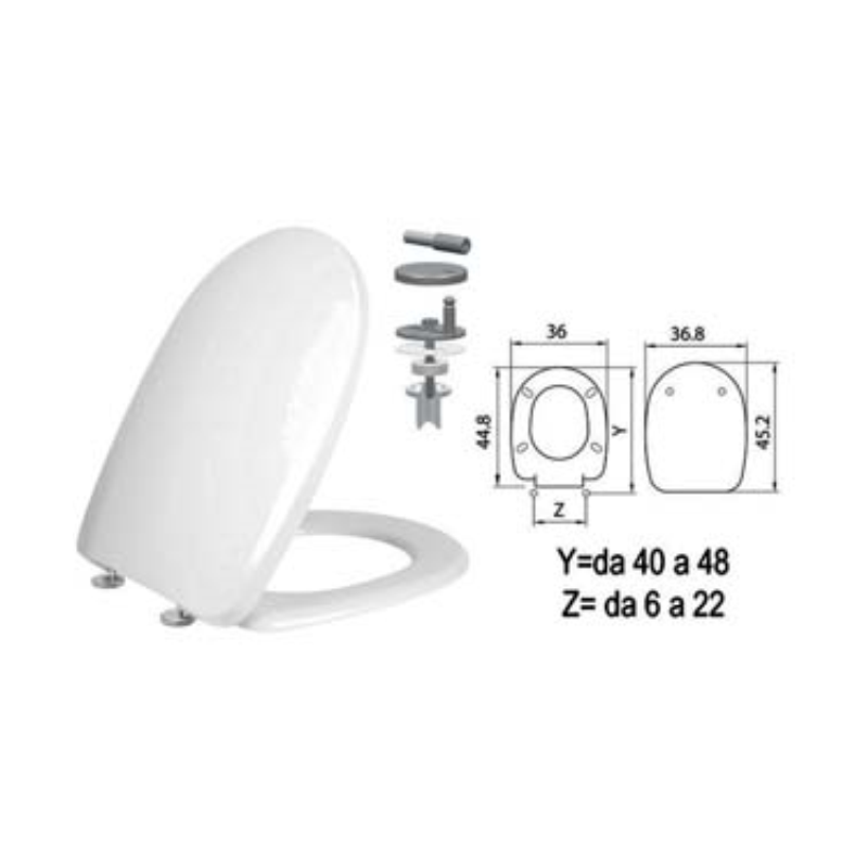 Acquista Sedile wc in termoindurente "aqua" cerniere inox h341 Saniplast con riferimento GF. 410823 a partire da 49,54 €