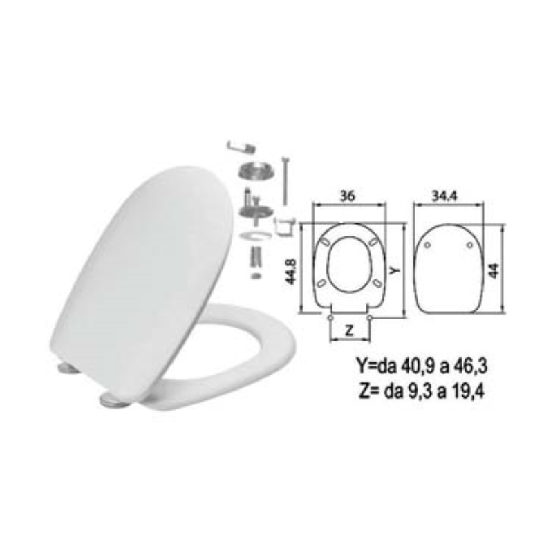 Acquista Sedile wc in termoindurente "passepartout" bianco cerniere inox h050 Saniplast con riferimento GF. 410847 a partire da 47,40 €