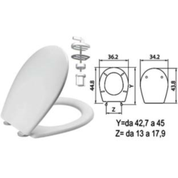 Sedile wc in termoindurente "sebino" bianco cerniere nylon h011 Saniplast