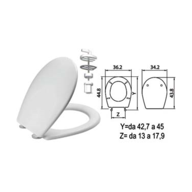 Acquista Sedile wc in termoindurente "sebino" bianco cerniere nylon h011 Saniplast con riferimento GF. 410854 a partire da 30,35 €