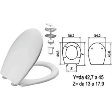 Acquista Sedile wc in termoindurente "sebino" bianco cerniere nylon h011 Saniplast con riferimento GF. 410854 a partire da 30,35 €