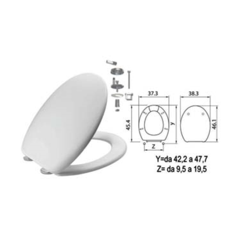 Acquista Sedile wc in termoindurente "mambo" bianco cerniere inox h050 Saniplast con riferimento GF. 410861 a partire da 48,06 €