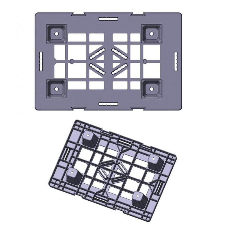 Acquista Pallet in plastica riciclata (PP), Mis. 400 L x 600 P x 124 H mm, con 4 piedi, piano forato, portata statica 500 Kg, portata din con riferimento IW- Pedana01 a partire da 6,45 €