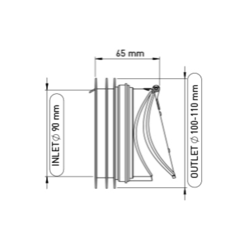 Acquista RACCORDO ANTIRIFLUSSO E ANTI RODITORE ø100/110  ITI PLAST con riferimento HI. 251 a partire da 8,15 €